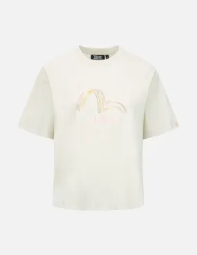 Brush Effect seagull Print T-shirt