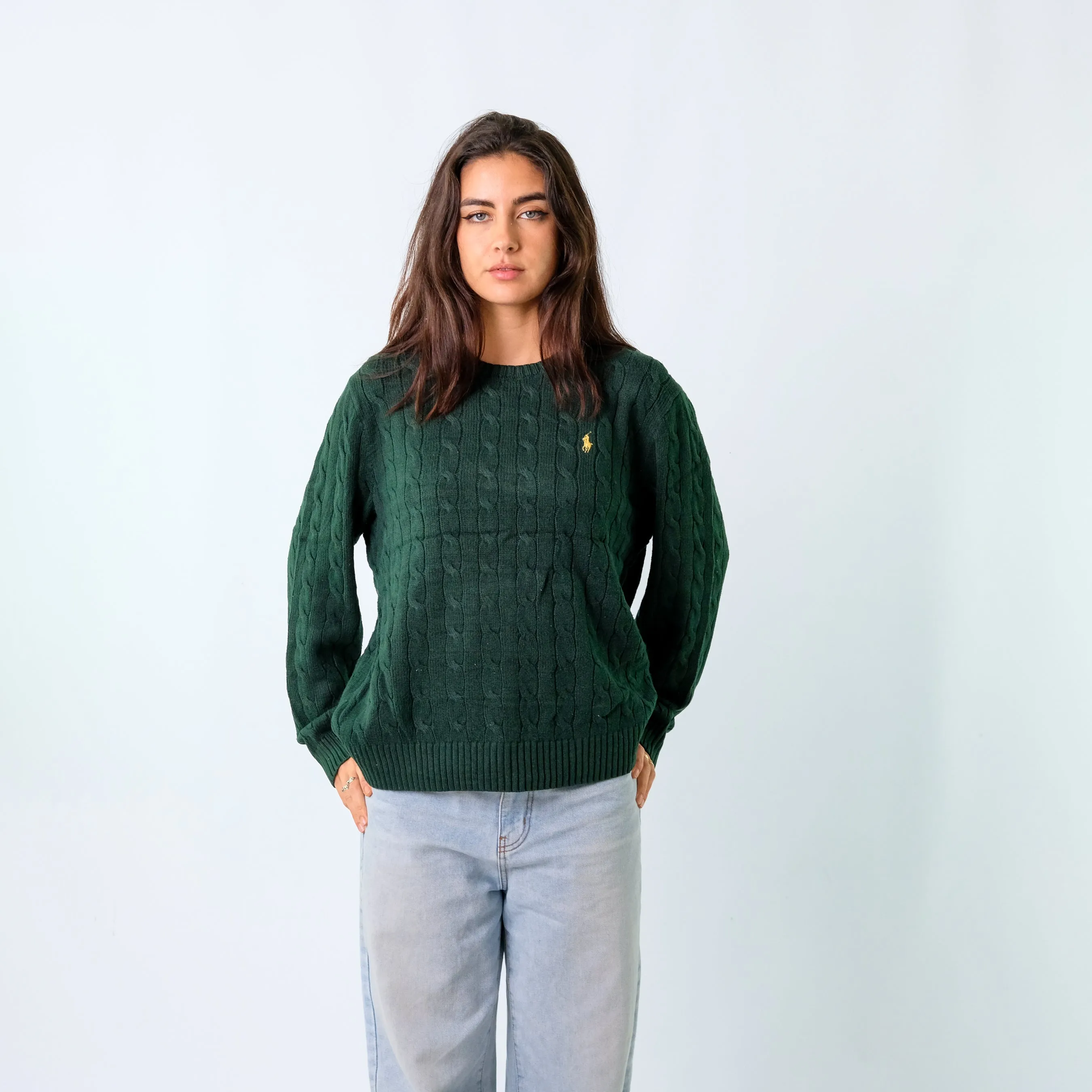 Dark Green y2ks Polo Ralph Lauren Knit Sweatshirt (L)
