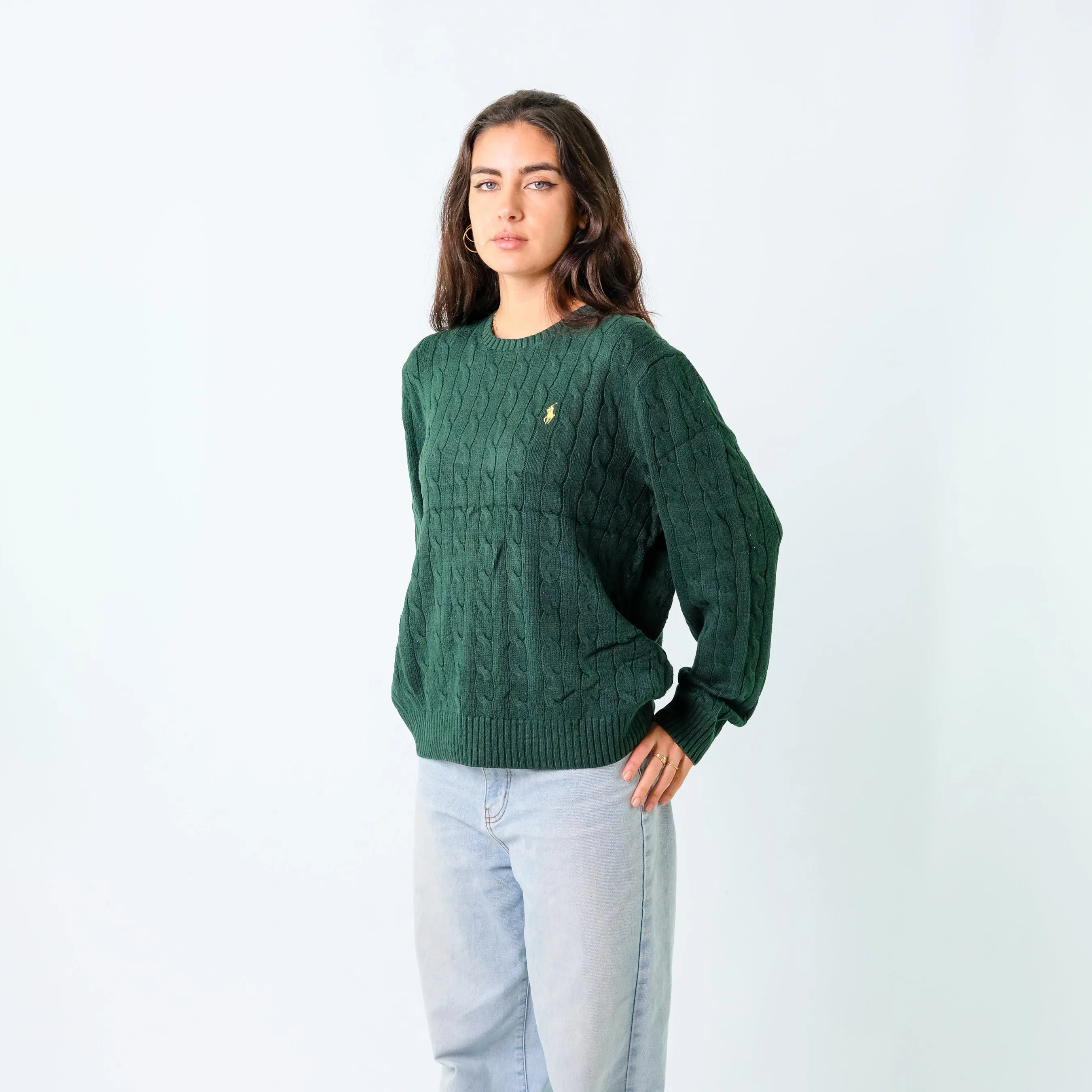 Dark Green y2ks Polo Ralph Lauren Knit Sweatshirt (L)