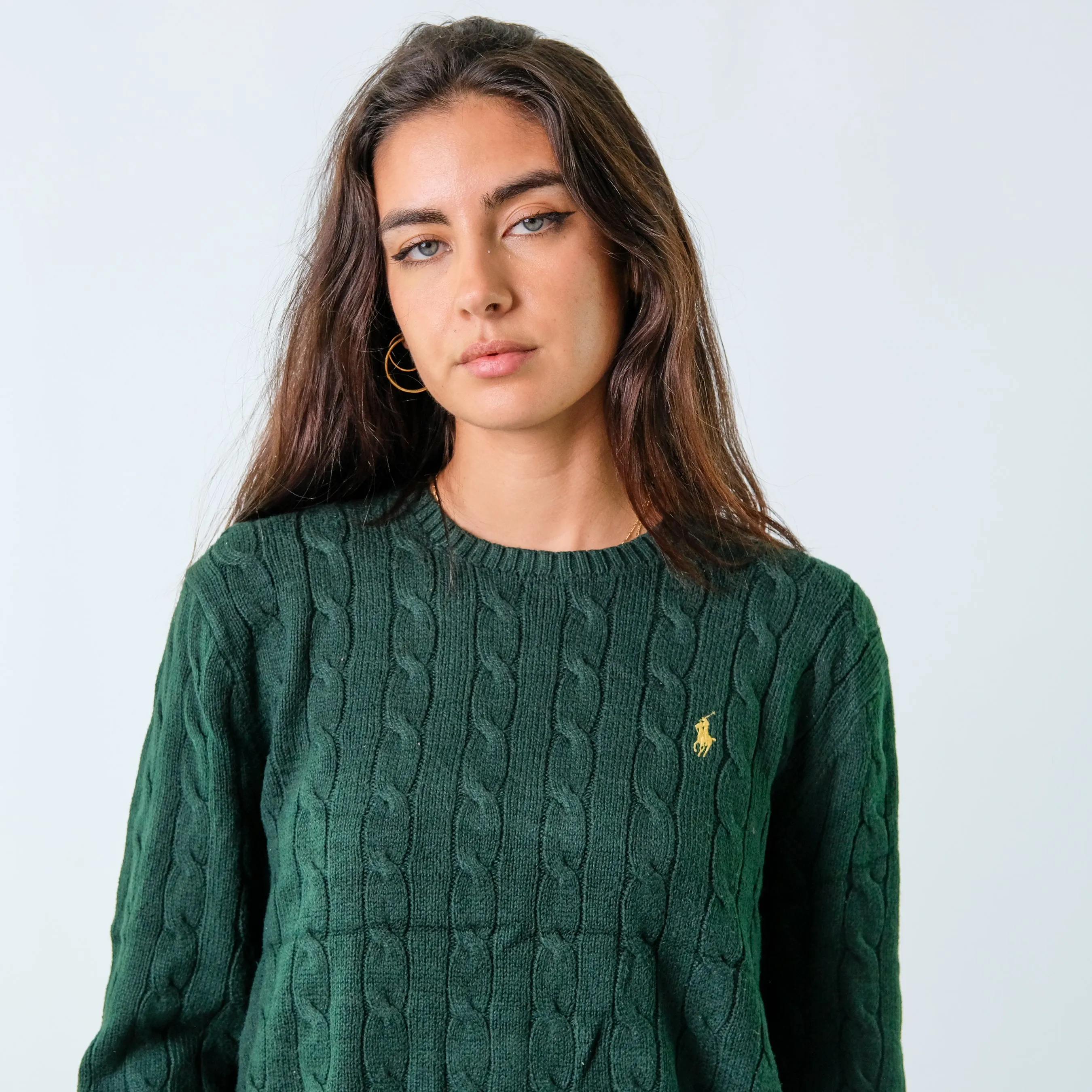 Dark Green y2ks Polo Ralph Lauren Knit Sweatshirt (L)