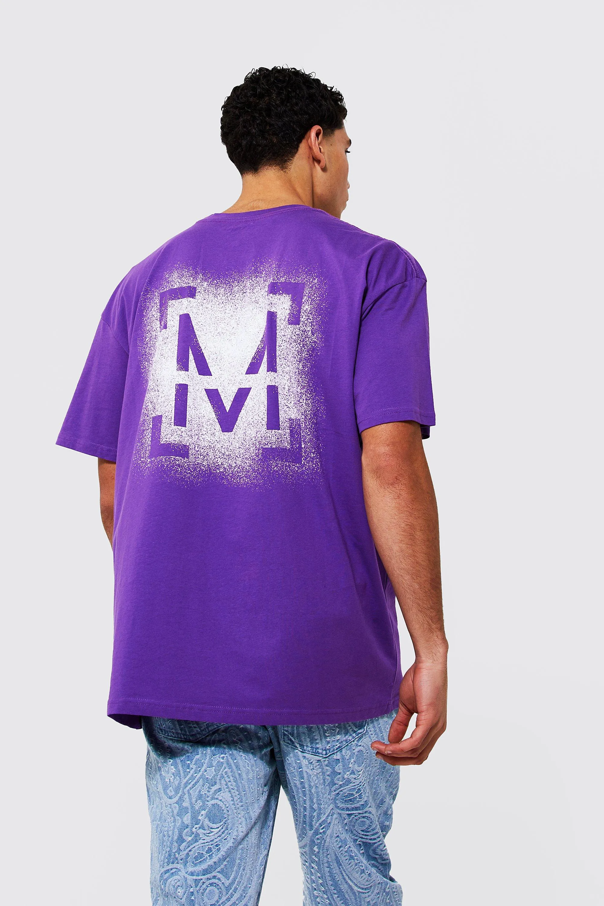 Oversized Stencil M Back Print T-shirt